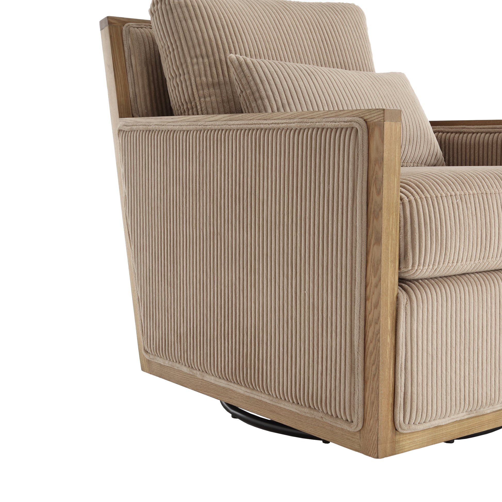 Coolmore Corduroy Swivel Barrel Chair, Comfy Accent Sofa Chair For Living Room, 360 Degree Swivel Barrel Club Chair, Leisure Arm Chair For Nursery, Hotel, Bedroom, Office, Lounge Camel Camel Primary Living Space Foam Corduroy