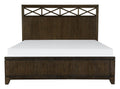 Contemporary Style Bedroom 1Pc Queen Bed Headboard With X Frame Insert Dark Brown Finish Wooden Furniture Modern Look Box Spring Required Queen Dark Brown Wood Bedroom Contemporary,Modern Panel Wood