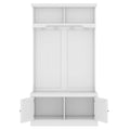 Hall Tree With Storage Shoe Bench For Entryway And Hallway, 4 In 1 Design Coat Racks With 4 Hooks For Living Room, White Old Sku: W1307113678 White Mdf