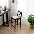 Bar Table,Bar Chair, Extra Long Entryway Table For Entryway, Hallway, Living Room, Foyer, Corridor, Rectangular Wood High Top Kitchen Dining Table, Black Matt Black Solid Wood Mdf