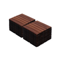 Acacia Wood Interlocking Deck Tiles Striped Pattern, 20 Pcs 12