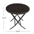 Hayden Bistro Set Brown Multi Pe Rattan Iron Waterproof Fabric