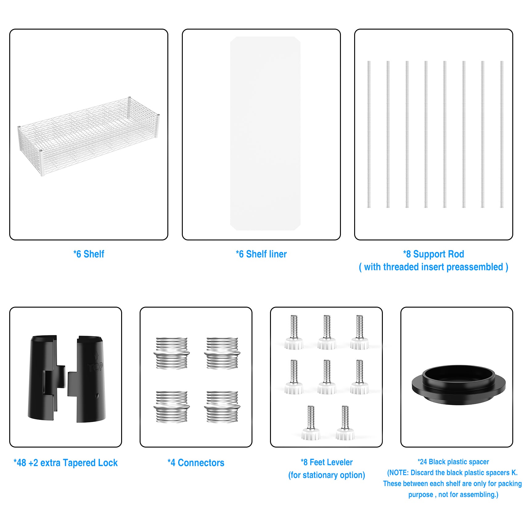 2 Pack 3 Tier Shelf Wire Shelving Unit, 2P 3Twl1848 W Lkj White Iron Plastic