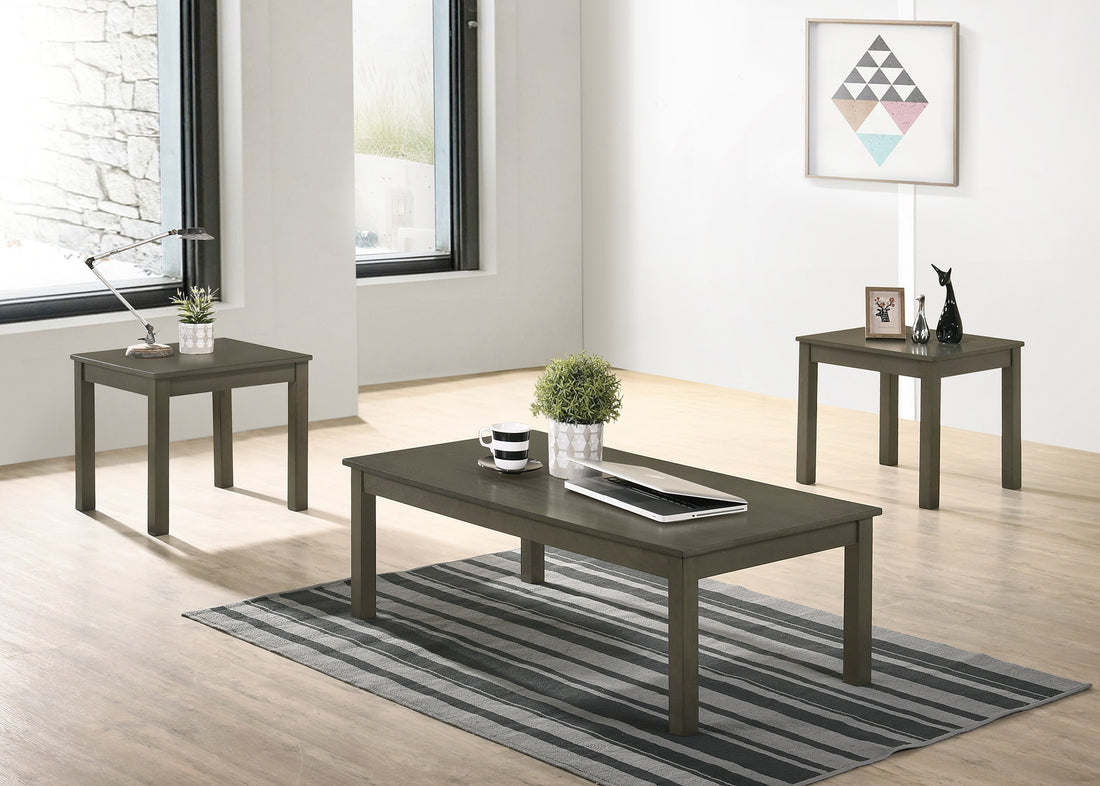 Dark Grey Color Elegant 3Pc Coffee Table Set 1X Coffee Table And 2X End Tables Living Room Furniture Dark Gray Primary Living Space Classic,Contemporary,Modern,Transitional Rectangular Particle