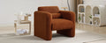 Modern Accent Chair Lambskin Sherpa Fabric Upholstered Comfy Reading Arm Chair Soft Padded Armchair With Back And Pillow For Living Room Bedroom Reception Waiting Room Office,Burnt Orange Burnt