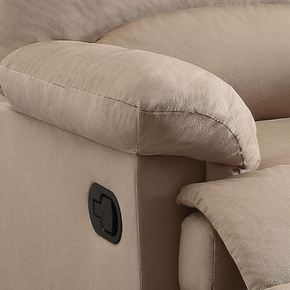 Beige Recliner With Pillow Top Arm Beige Manual Handle Metal Primary Living Space Tight Back Handle Pillow Top Arms Fabric Metal