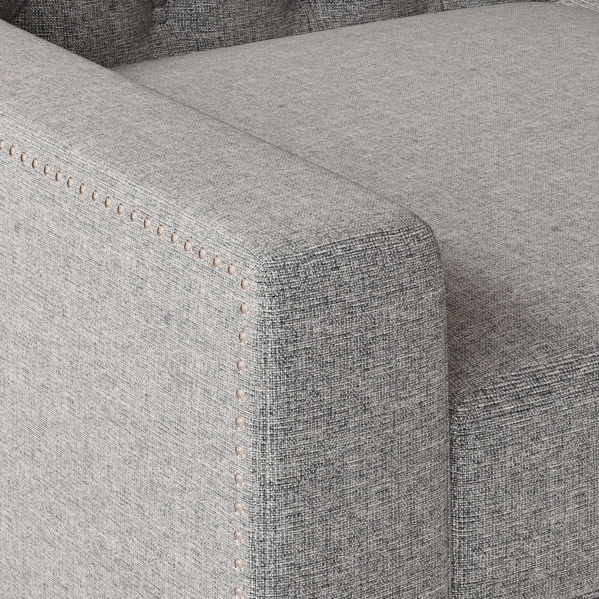 78.75'' 3 Seater Sofa, Button Tufted Backrest With Comfy Cushion, Mid Century Modern Couches For Living Room, Upholstered Comfy Sofa Couch For Bedroom, Apartment Grey Polyester 3 Seat