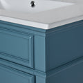 30 Inch Bathroom Vanity With Resin Sink, Freestanding Bathroom Vanity Set With Storage Shelf, Storage Cabinet For Bathroom, Solid Wood Frame Bathroom Cabinet, Blue Blue Bathroom Modern Solid Wood Mdf Resin