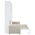 Queen Size Murphy Bed Wall Bed With Sofa,White Queen White Mdf Lvl