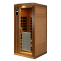 Low Emf One Person Far Infrared Red Cedar Deluxe Indoor Sauna Room Bean Paste Red Metal & Wood,Wood Glass