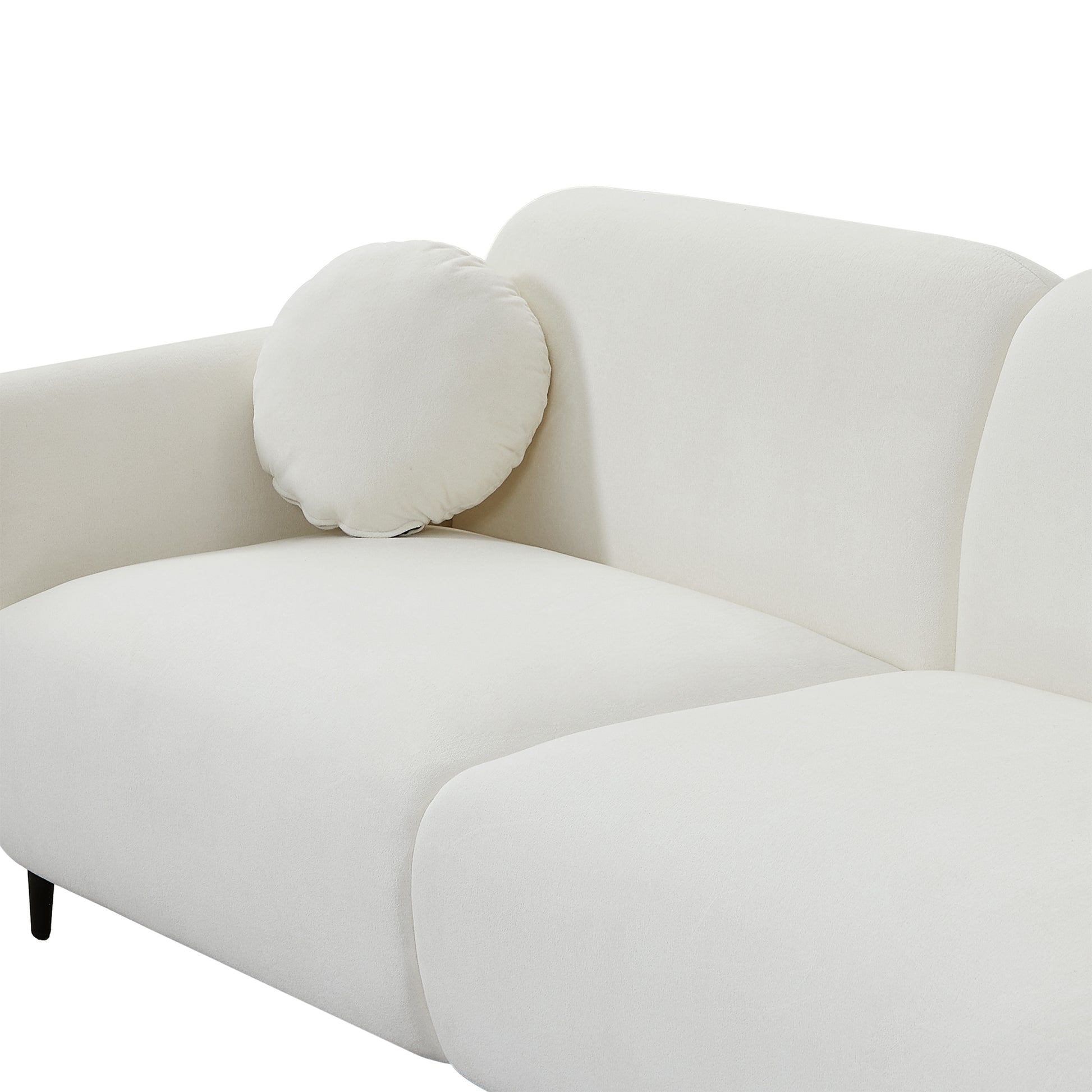 83.9''Upholstered Sofa For Living Room, Bedroom, And Apartments Beige Polyester 2 Seat