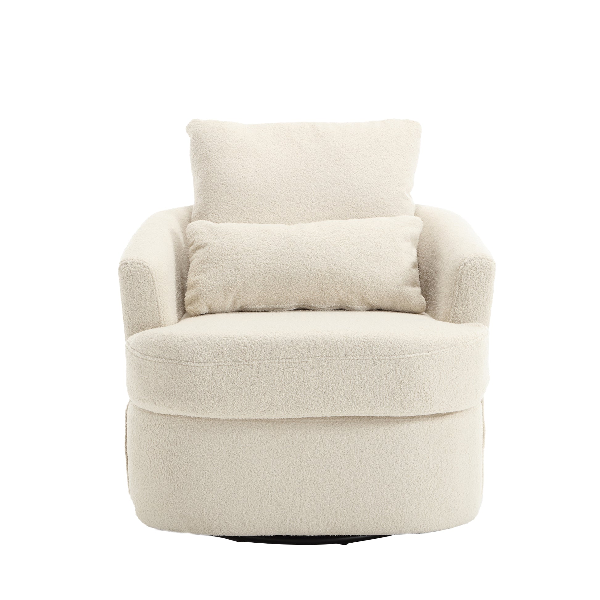 Coolmore Swivel Barrel Chair, Comfy Round Accent Sofa Chair For Living Room, 360 Degree Swivel Barrel Club Chair, Leisure Arm Chair For Nursery, Hotel, Bedroom, Office, Lounge Whiteteddy White Teddy