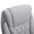Vinsetto High Back 360 Swivel Ergonomic Home Office Chair With Flip Up Arms, Faux Leather Computer Desk Rocking Chair, Grey Grey Pu Leather