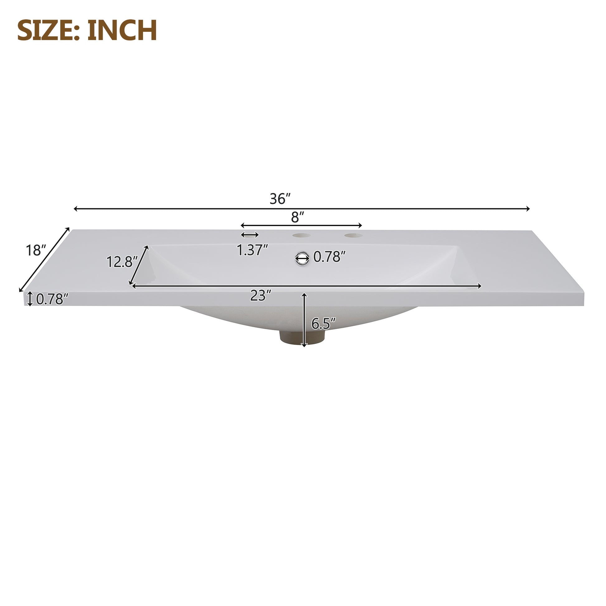 36'' Wall Mounted Bathroom Vanity With Resin Sink, Floating Bathroom Storage Cabinet With 2 Drawers, Solid Wood Bathroom Cabinet White Bathroom Modern Mdf