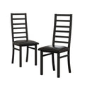 Metal Dining Chairs Set Of 2, Steel Legs And Pu Leather Seats, High Back Armless Dining Chairs, For Kitchen, Living Room, Black Black Steel