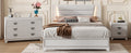 3 Pieces Bedroom Sets Queen Size Upholstered Bed With Led Lights, Nightstands And Dresser With Metal Handles And Sparkling Shiny Decoration, White Expected Arrival Time:8.5 Queen White 3 Piece Set Mdf Metal