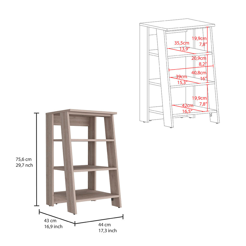 St. Clair Linen Cabinet, Two Interior Shelves, Two Open Shelves, Single Door Grey 1 4 Kitchen Freestanding Modern Particle Board Engineered Wood