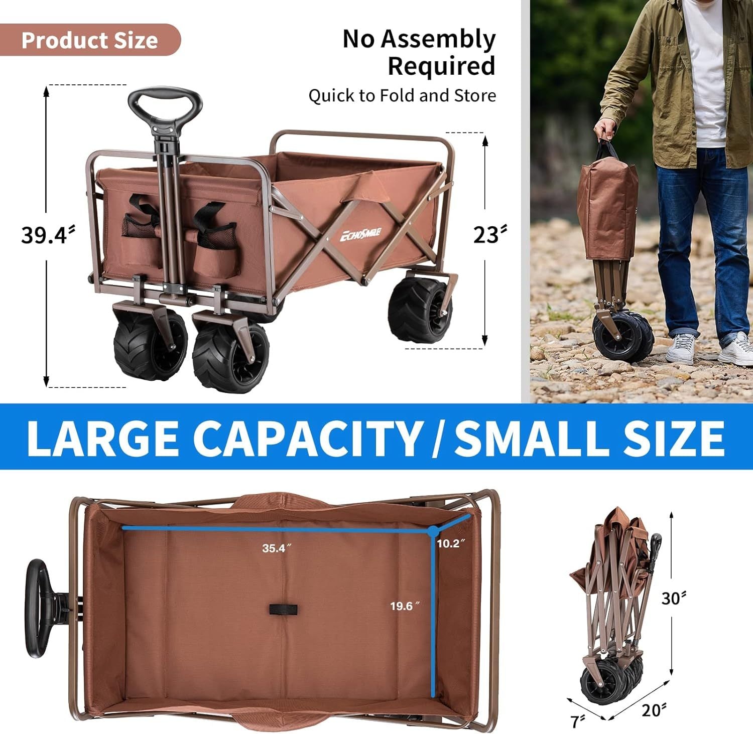 4 Folding Campers Black Brown Metal