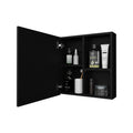 Morenci Medicine Cabinet With Included Mirror And 1 Door, Black Black 1 4 24 To 35 In Mirror Included Bathroom Wall Mounted Modern 5 10 Inches Particle Board Melamine