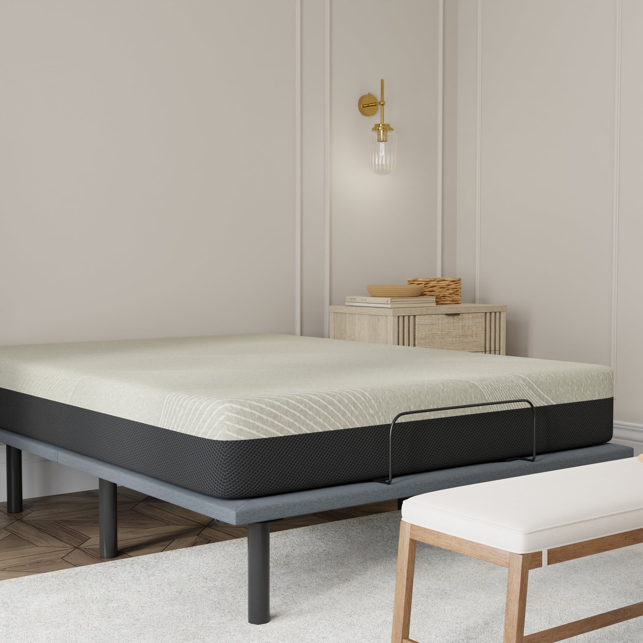 Gel Comfort 8" Full Firm Mattress Black Gray Foam Full