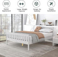 Twin Bed Frames With Headboard, Solid Wooden Platform Bed With Corner, Modern Low Profile Bed Frame, No Box Spring Needed, White Twin White Wood