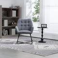 Modern Velvet Desk Chair ,Metal Legs Upholstered Accent Arm Chair For Living Room Bedroom Small Spaces Home Office,Grey Grey Dining Room Foam Velvet