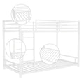 Metal Twin Over Twin Bunk Bed Heavy Duty Sturdy Metal Noise Reduced Safety Guardrail No Box Spring Needed,White Twin White Metal Metal