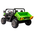 24V Ride On Truck 2 Seater Ride On Utv With 2X200W Motor Ride On Dump Truck With Dump Bed Shovel Ride On Car With Remote Control Electric Vehicle With Non Slip Tyre For Boys Girls Green Plastic