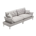 United Linen Sofaaccent Sofa Seat Sofa With Metal Feet Light Gray Linen 3 Seat