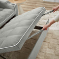 1 Versatile Foldable Sofa Bed In 3 Lengths, Modern Sofa Sofa Sofa Velvet Pull Out Bed, Adjustable Back And With Usb Port And Ashtray And Swivel Phone Stand Grey Gray Eucalyptus Solid Wood Mdf Resin 2 Seat