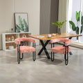 Coolmore Contemporary Designed Velvet Fabric Upholstered Accent Dining Chair Barrel Side Chairs Kitchen Armchair For Living Room Set Of 2 Pink Linen Pink Foam Chenille