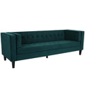 3 Seater Sofa, Upholstered Tufted Coach, Velvet Sofa, Green Frosty Green Velvet 3 Seat