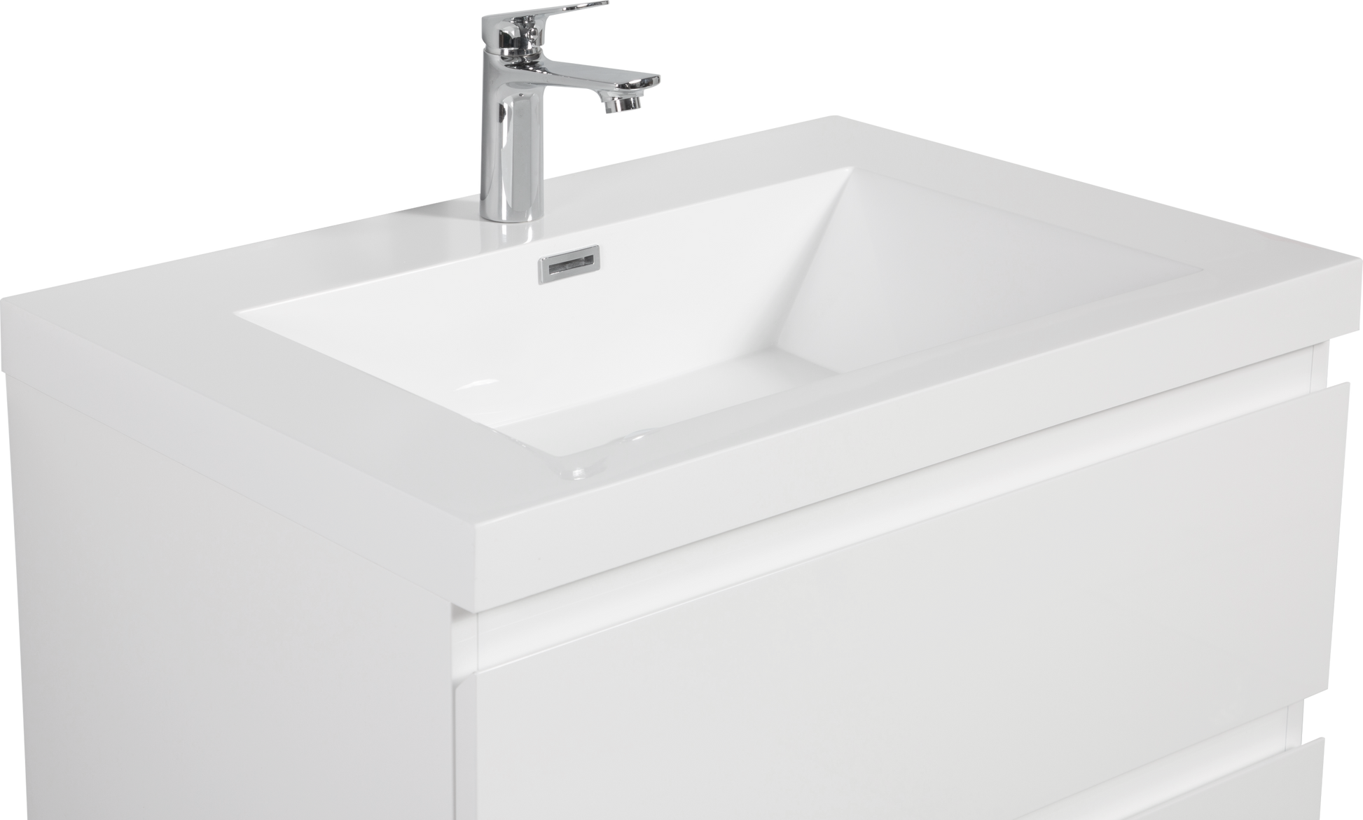 30" Floating Bathroom Vanity With Sink, Modern Wall Mounted Bathroom Storage Vanity Cabinet With Resin Top Basin And Soft Close Drawers, Glossy White 24V11 30Gw 2 White Bathroom Wall Mounted Mdf