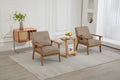 Leisure Chair With Solid Wood Armrest And Feet, Leisure Chair, Wood Frame, Velvet, Solid Rubber Wood Legs, Mid Century Modern Accent Chair, For Living Room Bedroom Studio Chair,Two Packs Camel Corduroy