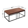 Riley Indoor Brown Faux Leather Multi Function Entry Bench Table Brown Black Foam Metal