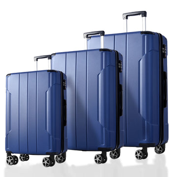 Luggage Sets 3 Piece, Expandable Hard Shell Abs Suitcases With Double Spinner, Travel Luggage Set With Tsa Lock 20 24 28Inch, Blue Blue Abs