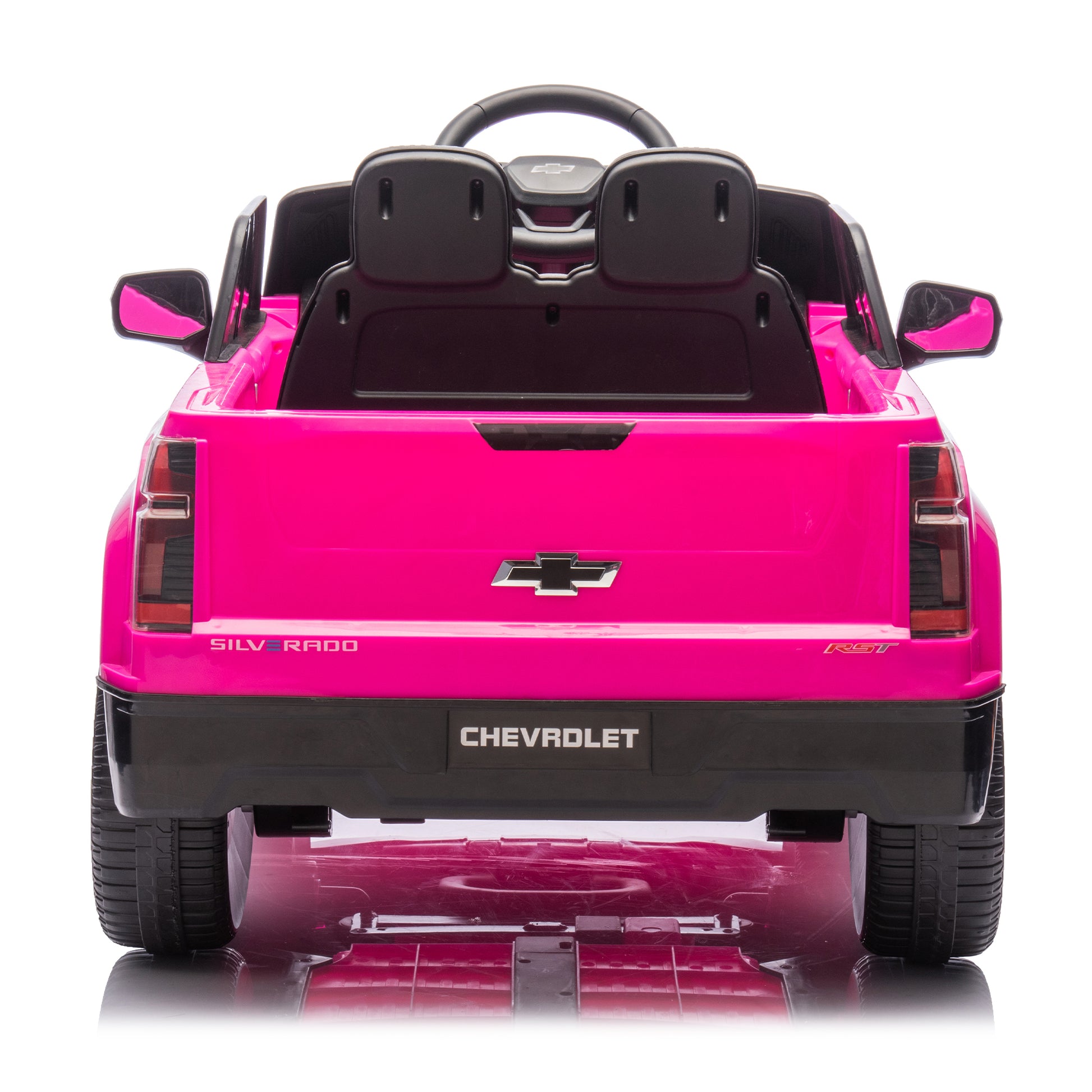 12V Kids Ride On Car W Parents Control,Licensed Chevrolet Silverado,Four Wheel Suspension,Led Lights,Bluetooth,Music,Usb,Mp3,Power Display,Speeds 1.86 3.11Mph For Kids Aged 2 5. Pink 50 99 Lbs