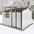 Metal Garden Sheds 10Ftx8Ft Outdoor White Coffee With Window White Metal