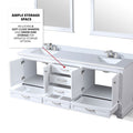 White Double Bath Vanity 80 In. W X 22 In. D, Cultured Marble Top, And Faucet Set White Plywood Wood