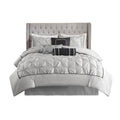 7 Piece Tufted Comforter Set Grey Cal King California King Grey Polyester