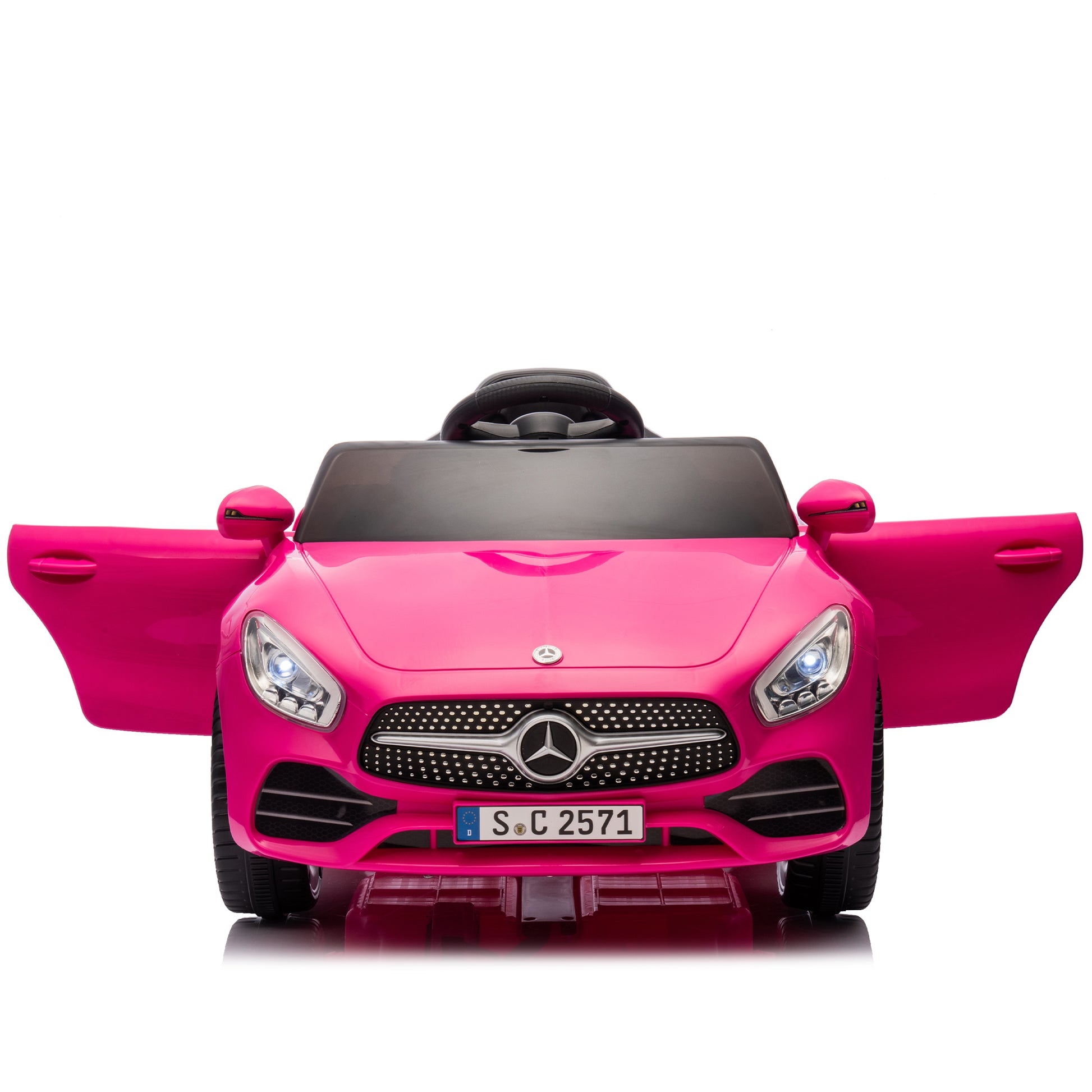 Licensed Mercedes Benz Cls 350,12V Kids Ride On Toy Car W Parents Control,2Wd,Four Wheel Suspension,Music,Bluetooth,Led Light,Usb,Power Display,Volume Adjustment,Speeds 1.24 3.11Mph For Kids Aged 2 4. Pink 50 99 Lbs Polypropylene