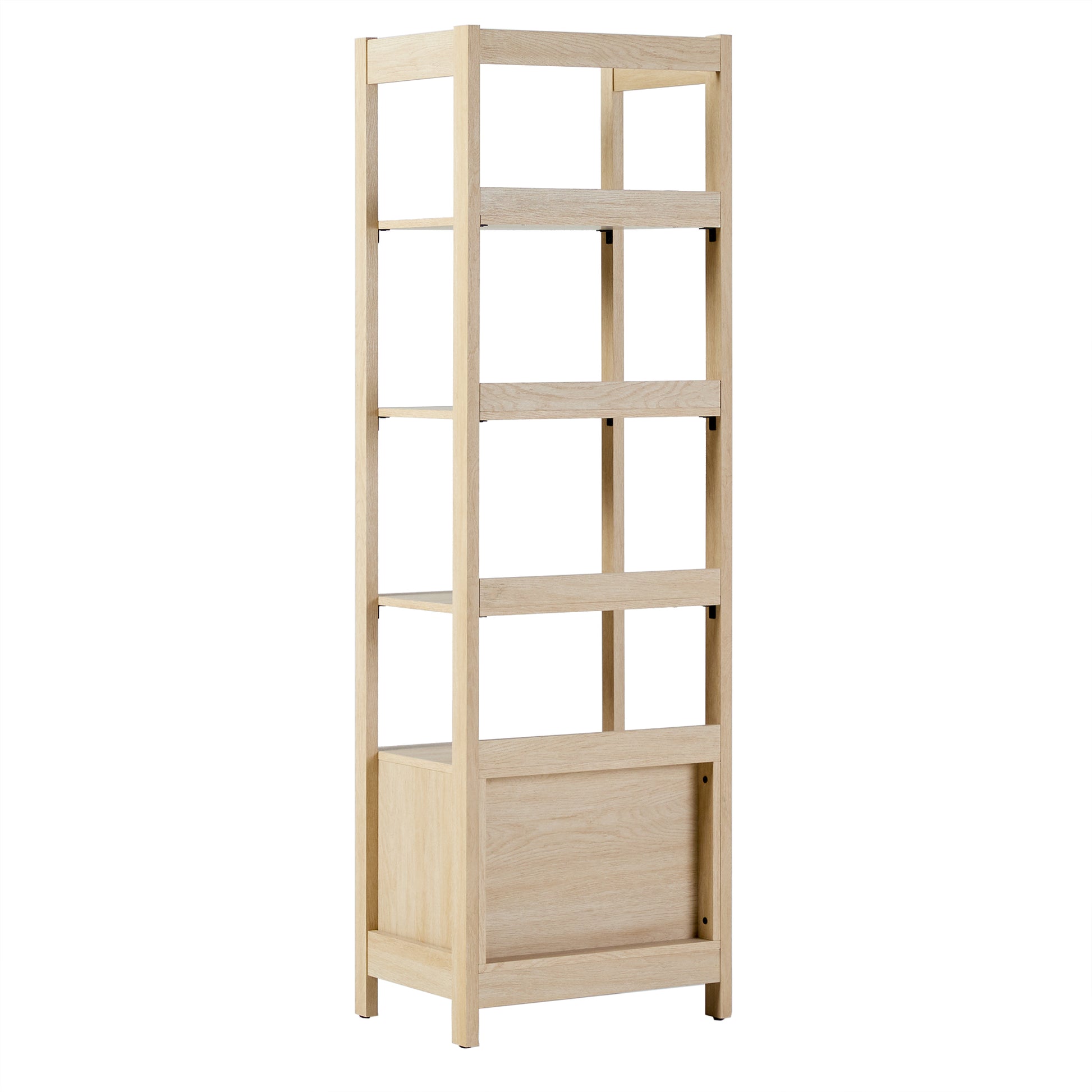 Transitional Narrow Bookshelf With Drawer On Bottom Oak Oak Mdf Mdf