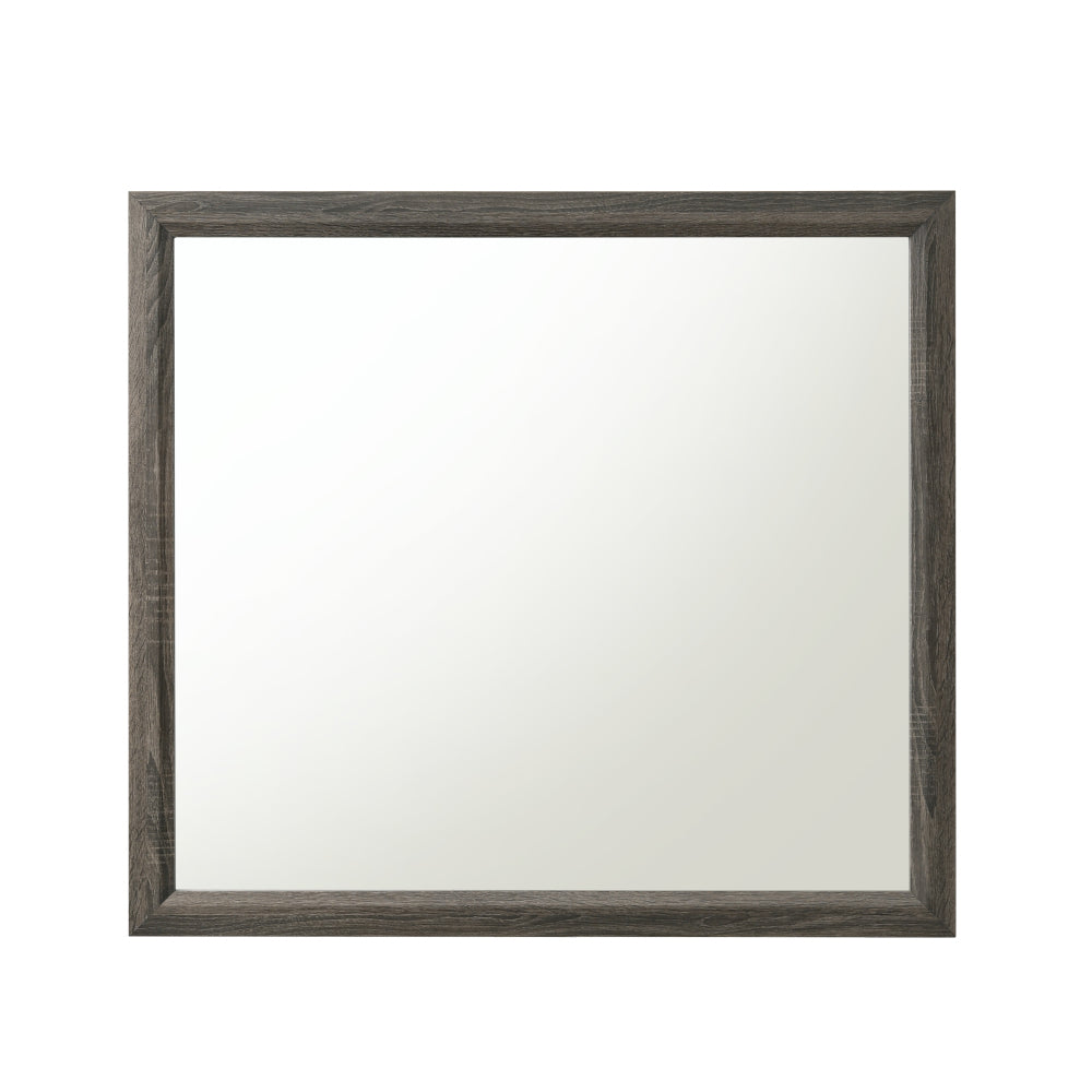 Valdemar Weathered Gray Finish Mirror Gray Mirror,Synthetic Wood