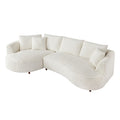 122.04 Inch Oversized Sectional Sofa, Modern Couch With Chaise, Comfy Sofa Couch With Left Facing Chaise, White Corduroy Sofa White Corduroy 3 Seat