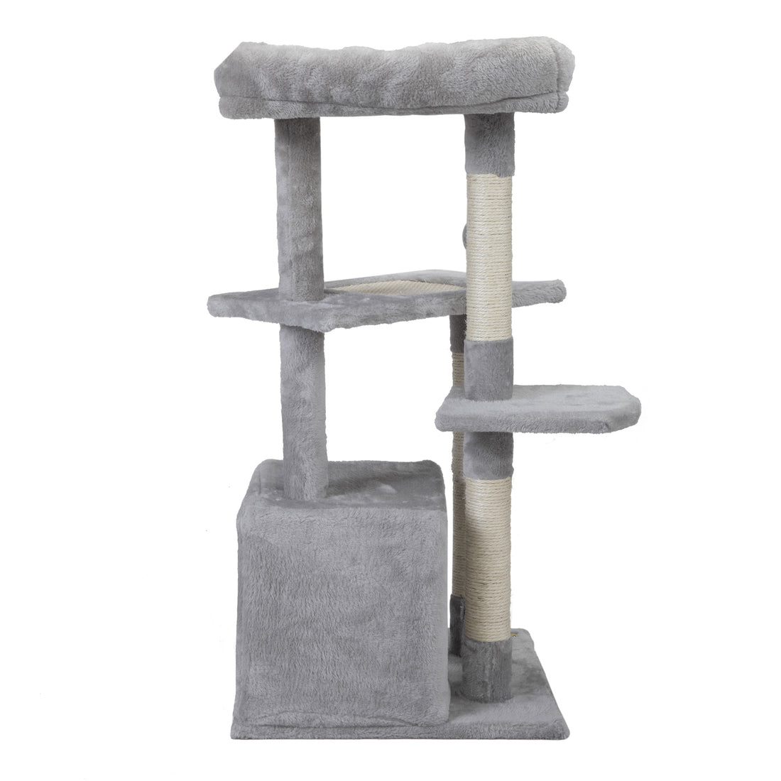 Double Level Cat Tree Stand House Furniture Kittens Activity Tower Posts Kitty Pet Play House Light Gray Light Gray Particle Board