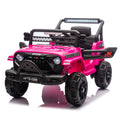 12V Kids Ride On Electric Truck Car W Parents Control,2Wd,Four Wheel Suspension,Early Education Function,Adjustable Volume,Usb,Mp3,Bluetooth,Microphone Jack,Power Display,Led Lights For Kids Aged 3. Pink Polypropylene