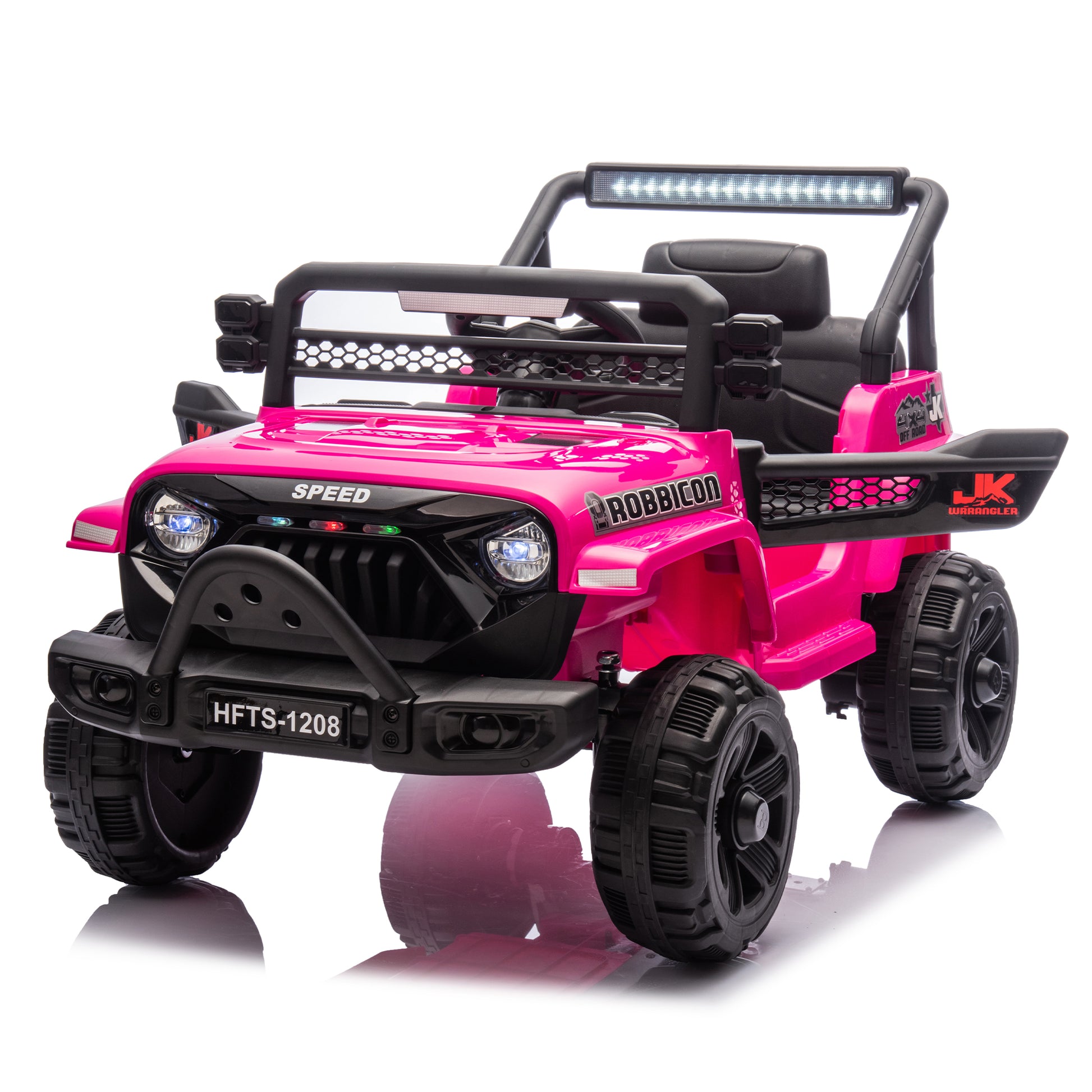 12V Kids Ride On Electric Truck Car W Parents Control,2Wd,Four Wheel Suspension,Early Education Function,Adjustable Volume,Usb,Mp3,Bluetooth,Microphone Jack,Power Display,Led Lights For Kids Aged 3. Pink Polypropylene