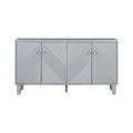 Light Luxury Cabinet Adorned With Geometric Patterns, Suitable For Hallway, Entryway, Living Room 3 4 Spaces Silver Primary Living Space Adjustable Shelves Mdf