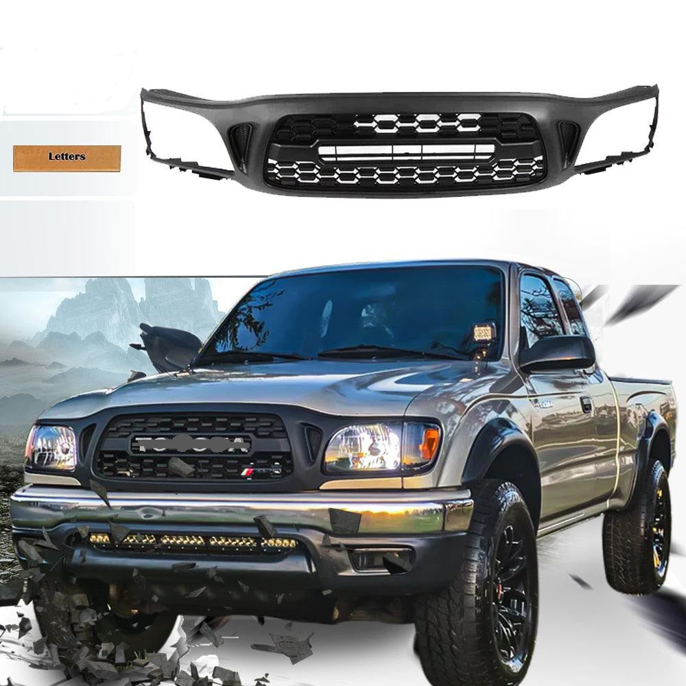 Grill For 2001 2004 Toyota Tacoma Trd Aftermarket Grill Replacement W Letters Matt Black Abs Abs