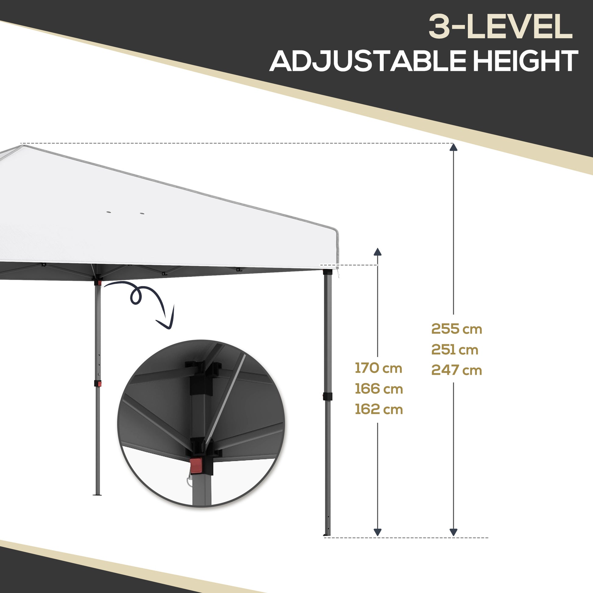 Outsunny 9.7' X 9.7' Pop Up Canopy With Sidewalls, Portable Canopy Tent With 2 Mesh Windows, Reflective Strips, Carry Bag For Events, Outdoor Party, Vendor Canopy, White White Steel